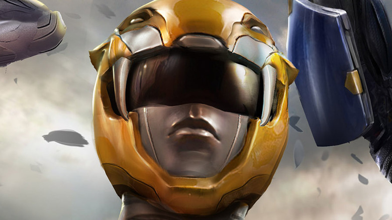 Yellow Power Ranger looking serious