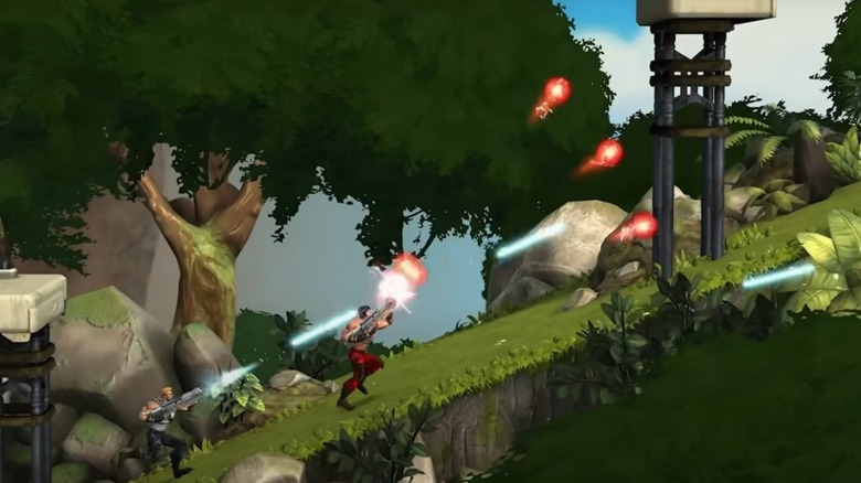 Gameplay screenshot from a trailer for Contra: Operation Galuga