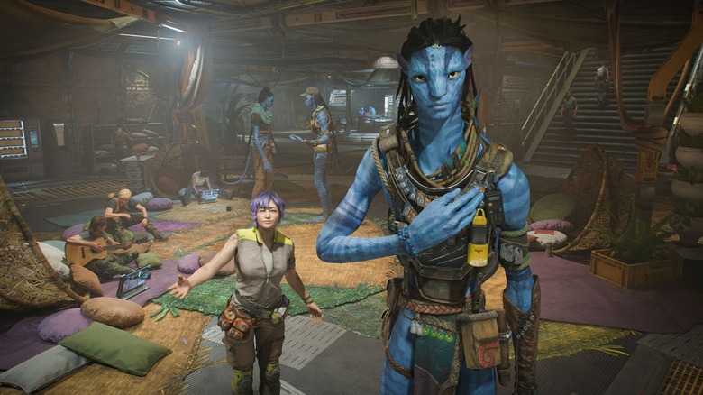 A human and Na'vi greet the player in Avatar: Frontiers of Pandora