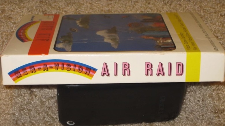 The packaging for the Atari 2600 game "Air Raid" (1982)