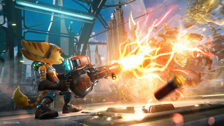 Ratchet firing a laser cannon