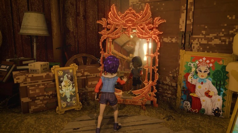 Ravenlok reaching toward mirror