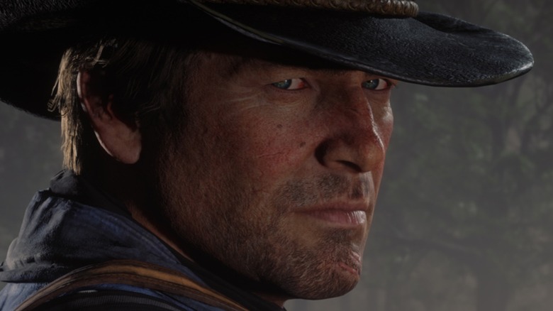 Red Dead Redemption 2 Arthur staring solemnly 