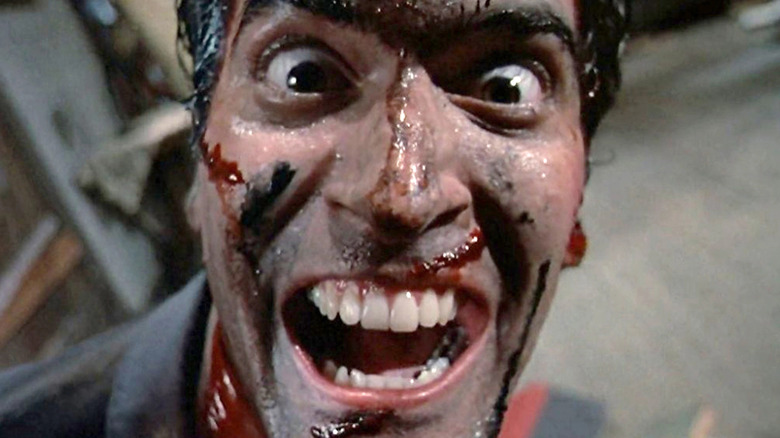 Ash Williams laughing in "Evil Dead II"
