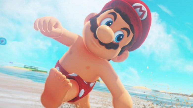 Mario in bathing suit