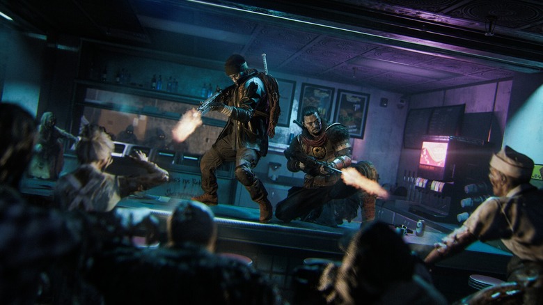 Two players shooting zombies in Black Ops 7