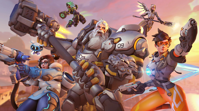 Overwatch characters in battle 