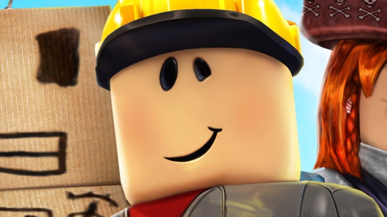 Roblox character smiling