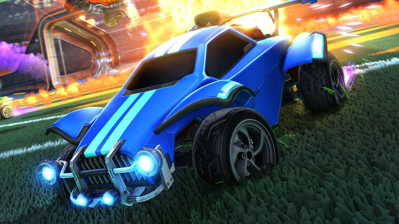 Rocket League blue car explosion