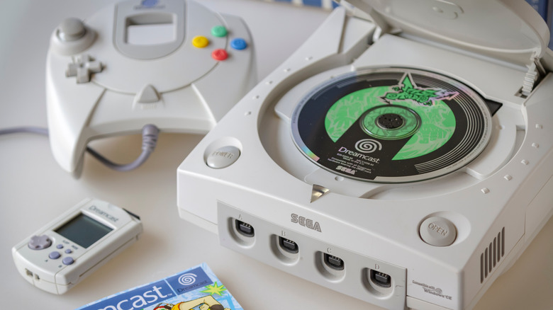 Dreamcast system with controller and game