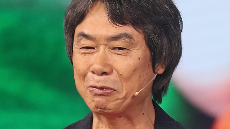 Shigeru Miyamoto speaks to the audience