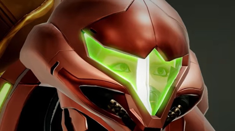 Samus face in Metroid Dread