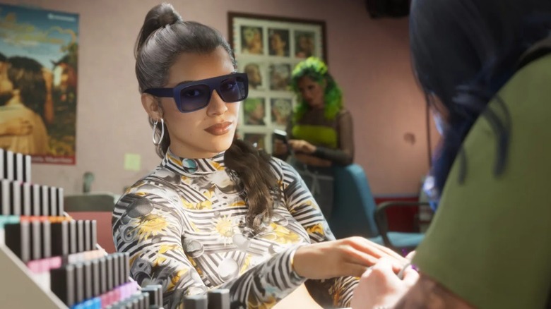 Lucia having her nails done in Grand Theft Auto VI
