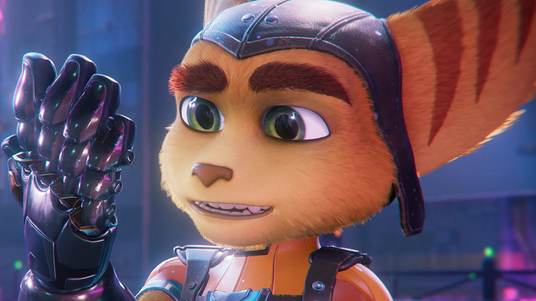 Ratchet and Clank Ratchet Looking at Hand