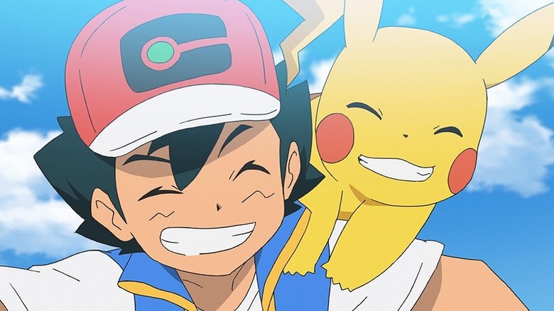 Ash Pikachu smiling