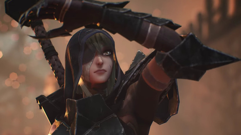Briar shielding her face with arm