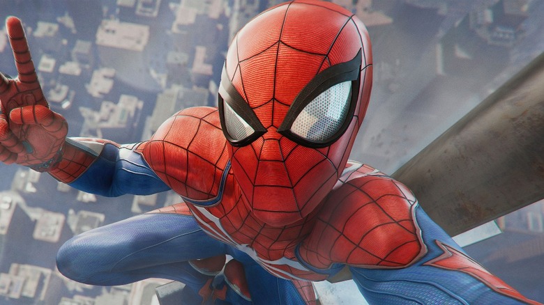 Spider-Man Selfie peace sign