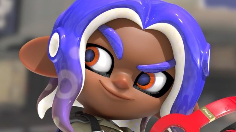 Closeup of an octoling from "Splatoon 3"