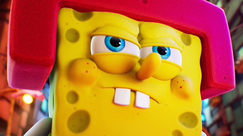 SpongeBob with helmet close up