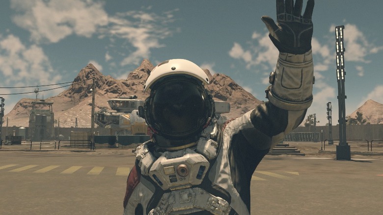 Astronaut waving