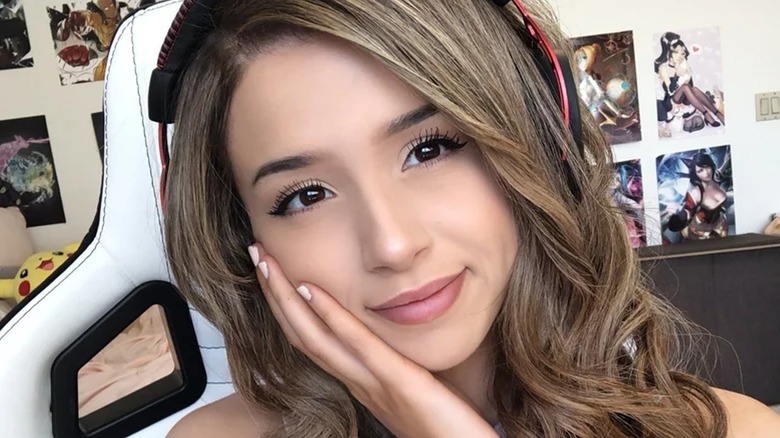 Pokimane hand on face