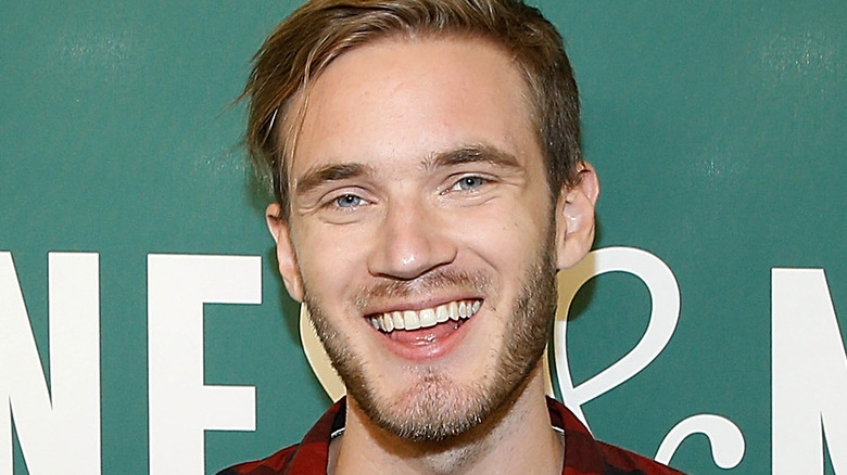 PewDiePie smiling at book event