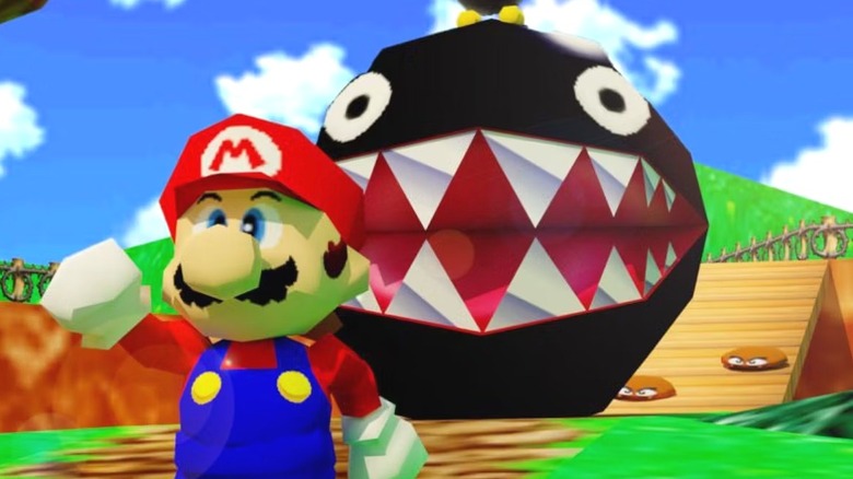 Mario runs from Chomp