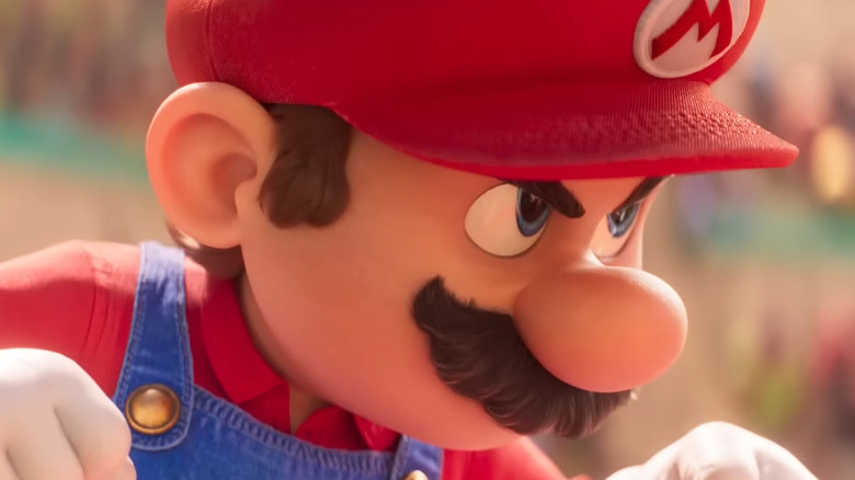 Mario frowning in determination