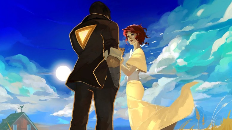 A gameplay screenshot from Transistor