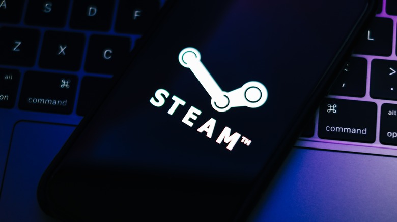 Steam logo on phone