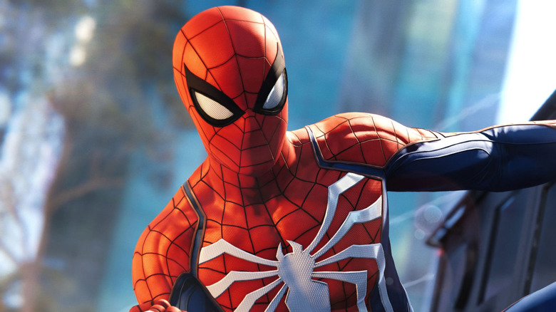 Spider-Man chilling on wall