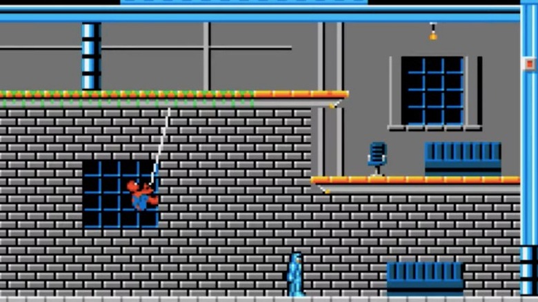 Spider-Man Atari swinging