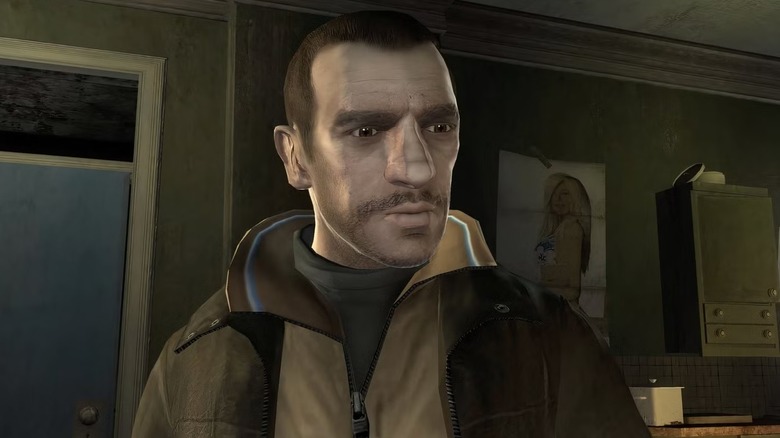 Niko Bellic wearing his brown leather jacket