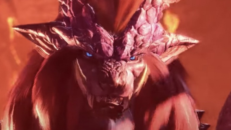 a red elder dragon from Capcom's Monster Hunter