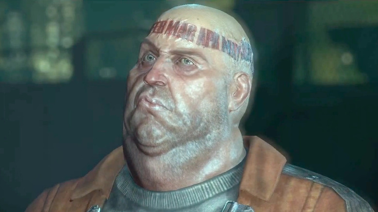 Calendar Man looks upward in Batman: Arkham City