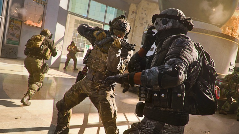 Operator shooting enemy at close range