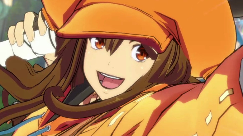 May from Guilty Gear smiling and waving