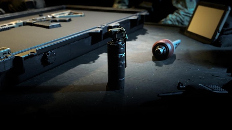 Flashbang and other equipment on table