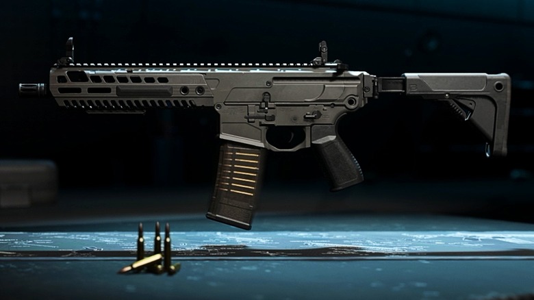 M13B above table with ammo