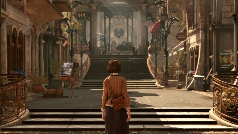 Kate exploring a city