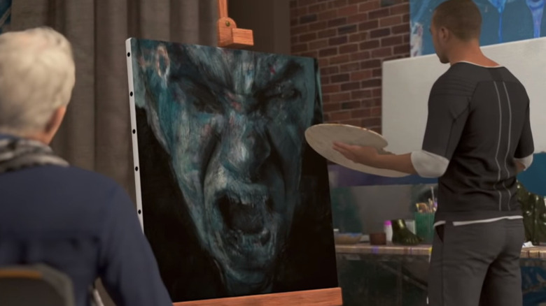 Painting of an angry face in Detroit