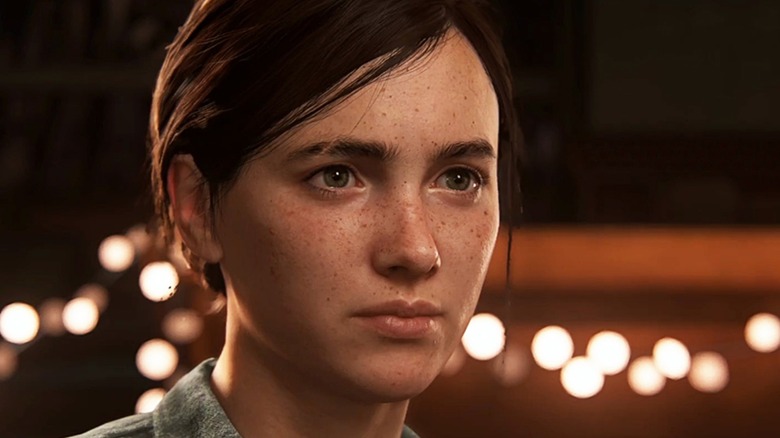 Ellie looking menacing and serious