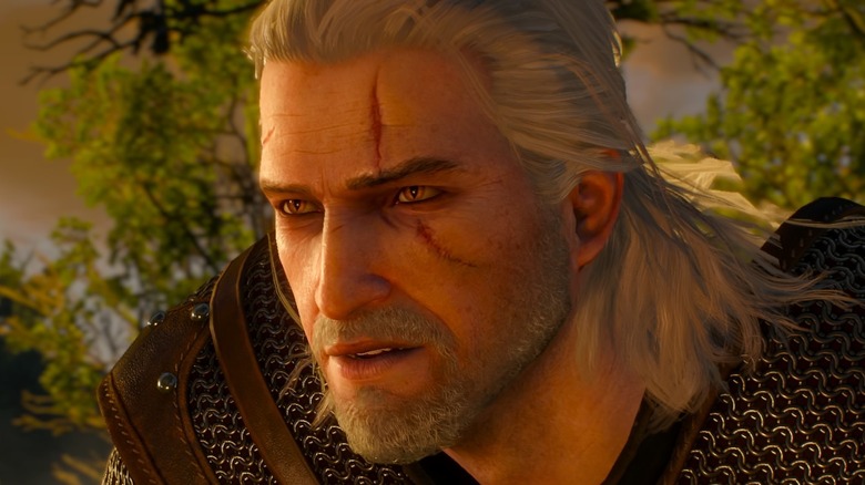 Geralt looking intently