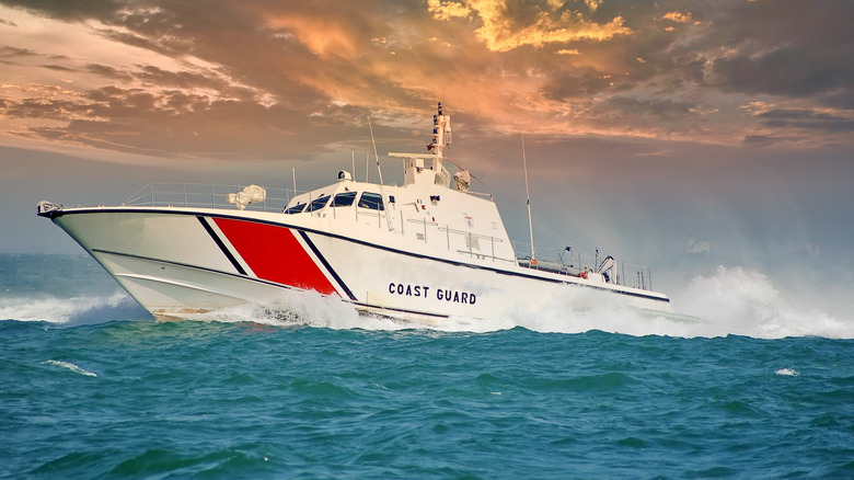 Coast Guard boat on ocean