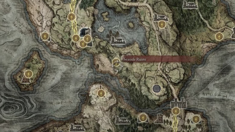 Map of the first area, Limgrave