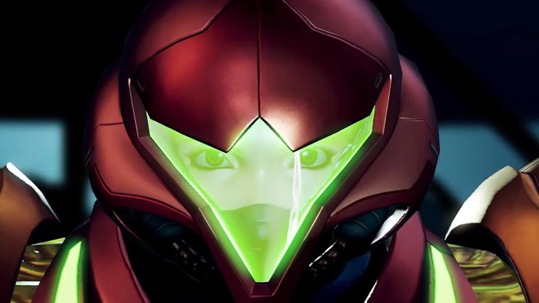 Samus face through helmet