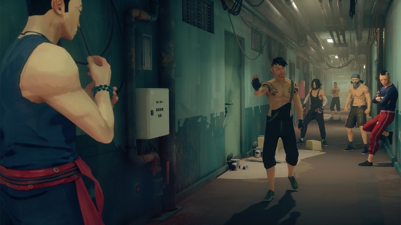 Protagonist hallway fight