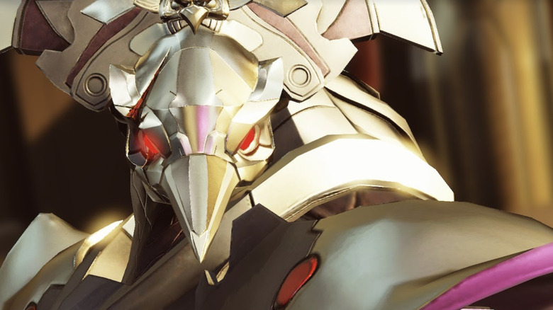 Raven Beak in full armor 