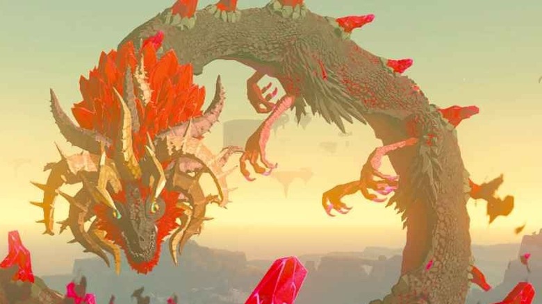 Demon Dragon posing in Tears of the Kingdom