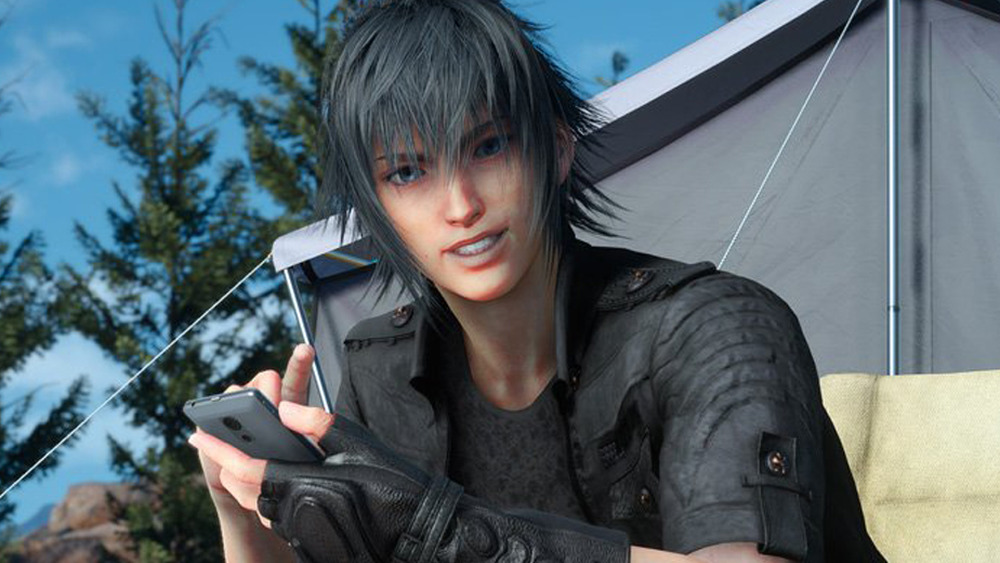 Prince Noctis Using Cell Phone
